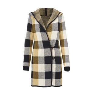 Cabi Plaid Sweater Coat - EUC - Size L